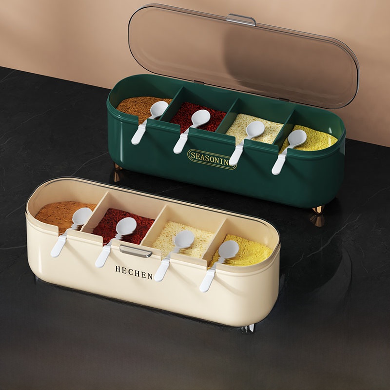 Home Cooking Utensils - مجموعة علب توابل للمطبخ متعددة الأقسام،