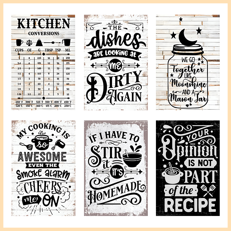 Home Cooking Quotes - لافتة معدنية بتصميم عتيق لاقتباسات المطبخ،
