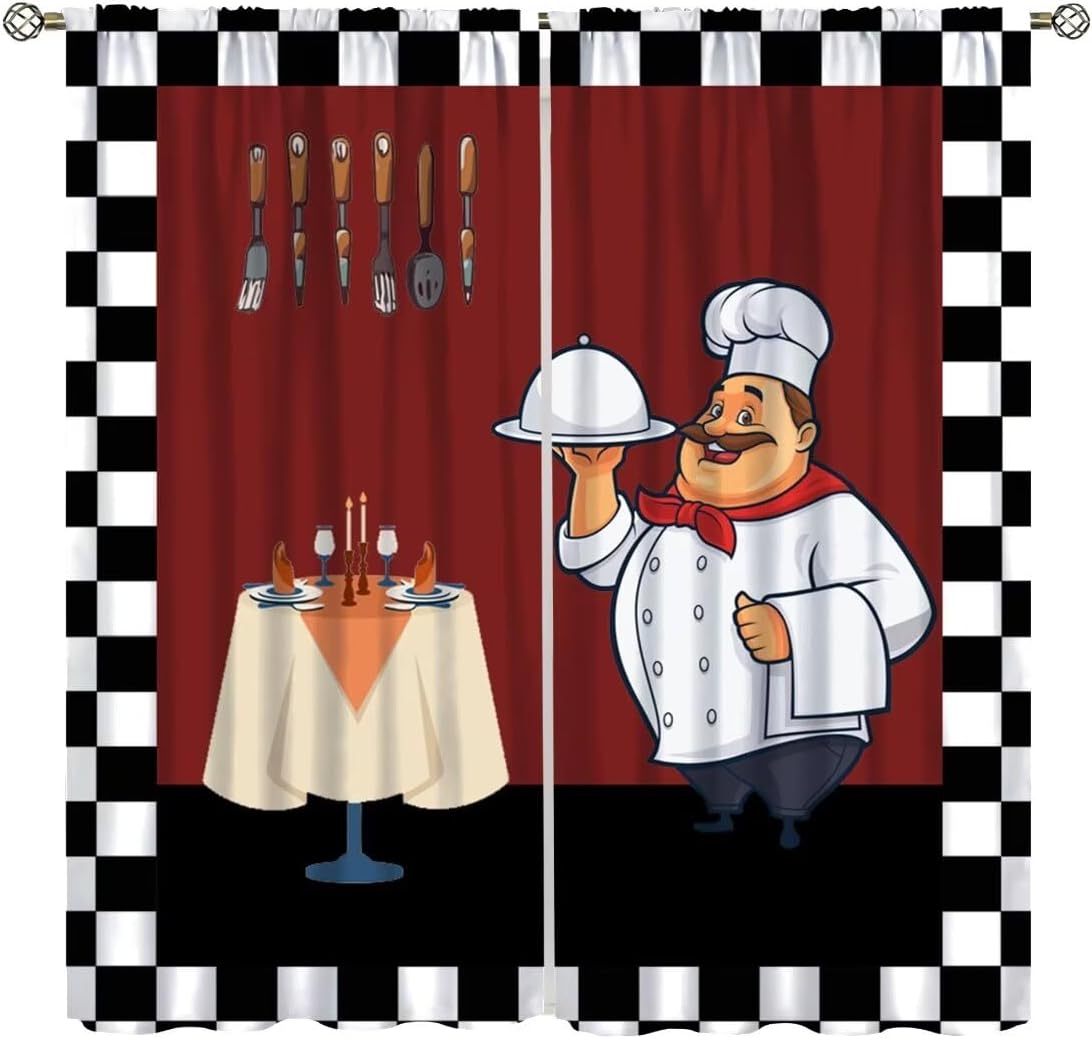 Home Cooking Youtube - ستائر مطبخ فات شيف، ستائر نوافذ