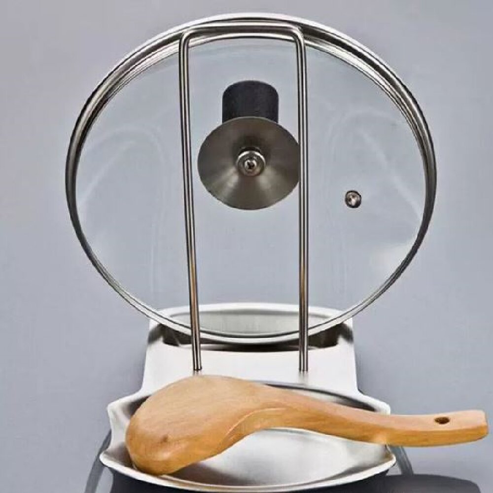 Home Cooking Utensils - حامل غطاء القدر من الفولاذ المقاوم
