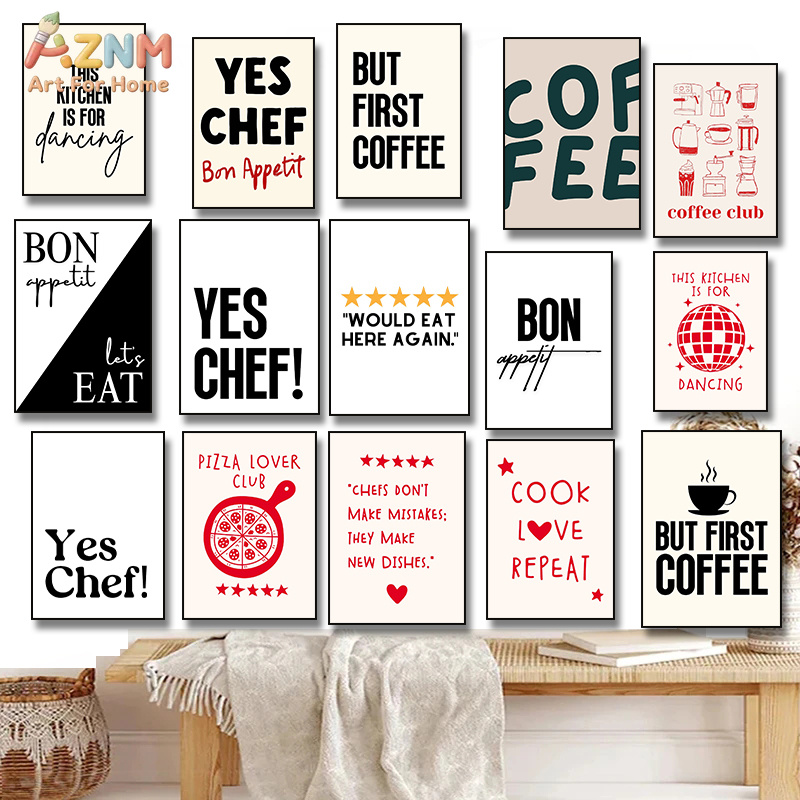 Home Cooking Quotes - لوحة قماشية مطبوعة بتصميم مقتبس من