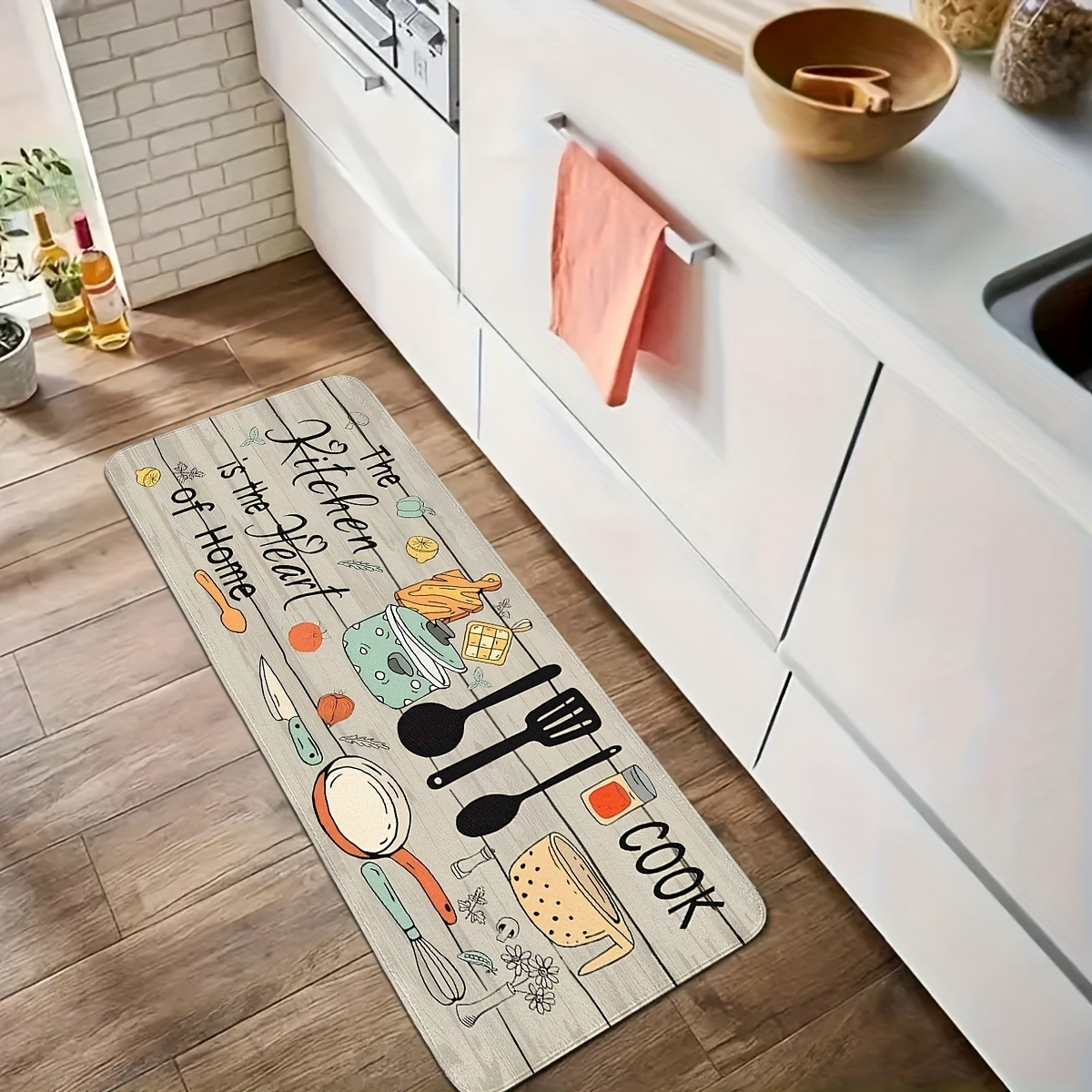 سجادة مطبخ مطبوعة بتصميم أدوات - مراجعة Home Cooking Quotes وسعره