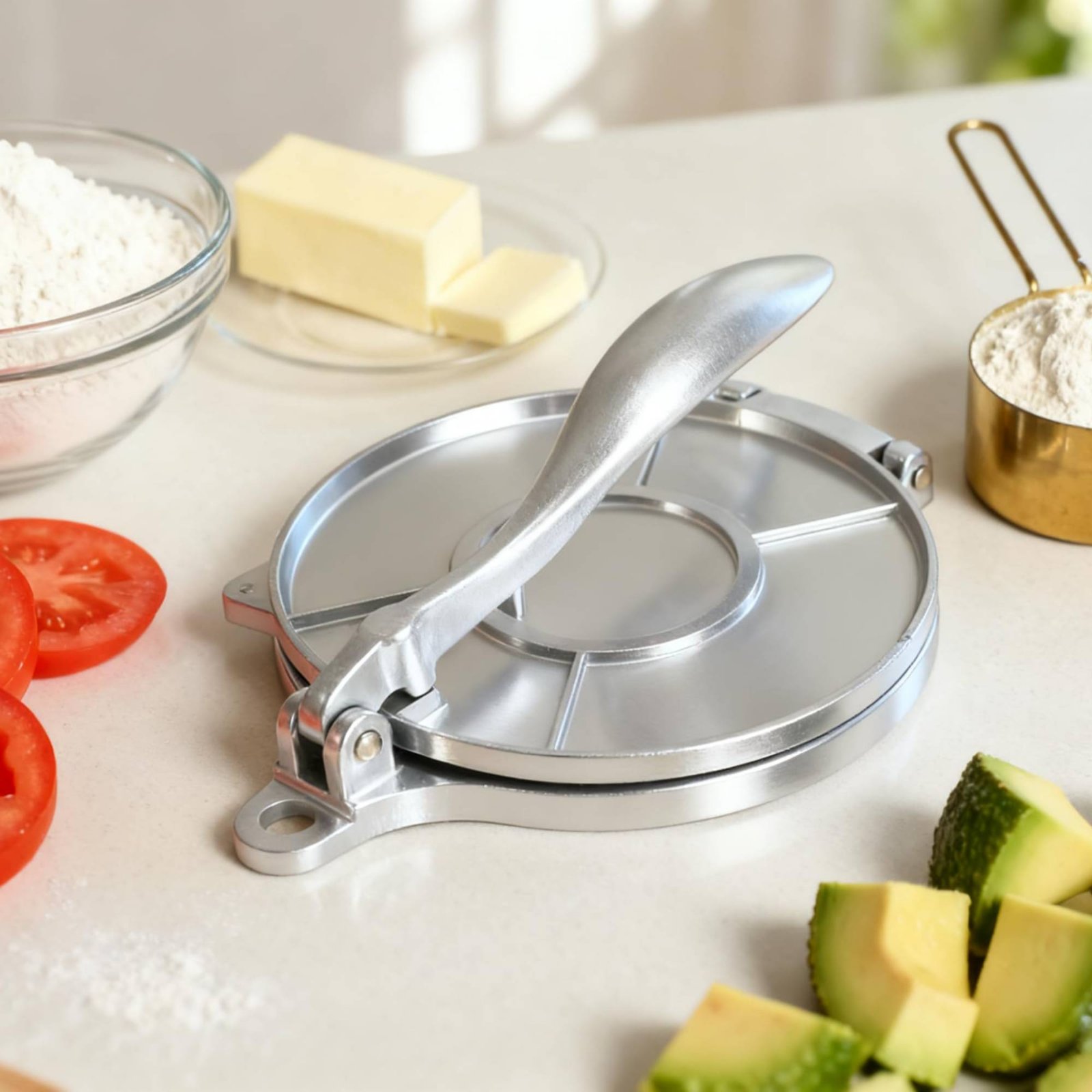 مكبس تورتيلا من الألومنيوم لضغ - مراجعة Home Cooking Utensils وسعره